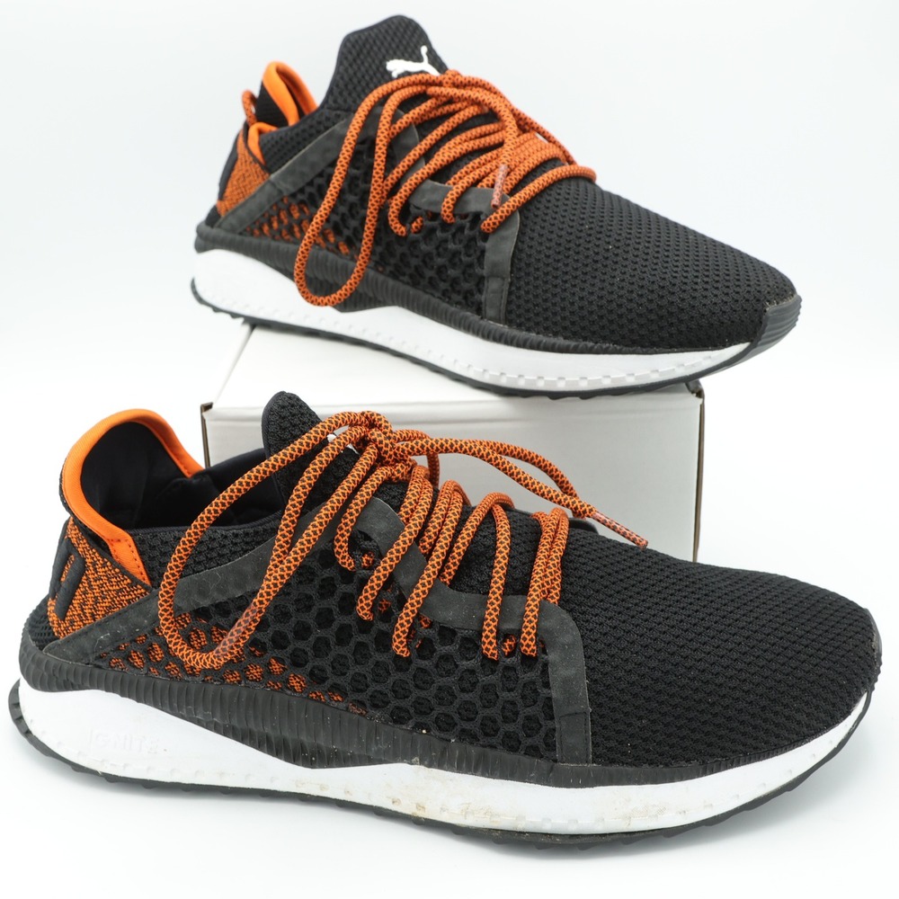 Puma Tsugi Netfit Sport Mens Running Shoes Black‎ Orange 364629-02 Size 13
